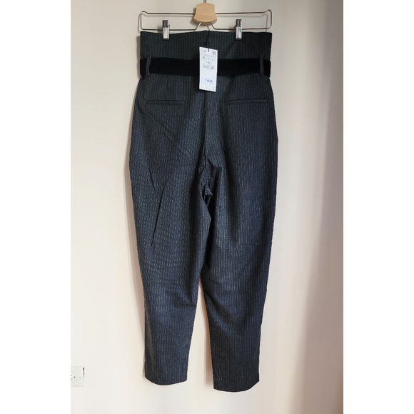 Zara Paperbag Striped Trousers - Picture 3 of 6